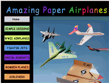 Tablet Screenshot of amazingpaperairplanes.com